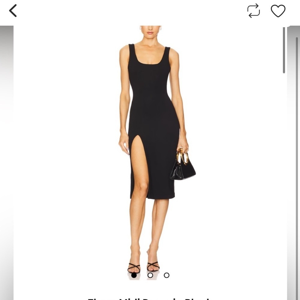 NBD Black Midi Dress with Slit